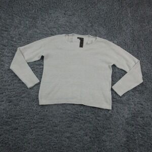 Lety Me Sweater Womens Large Gray Ribbed Knit Crew Neck Pullover Long Sleeve NWT